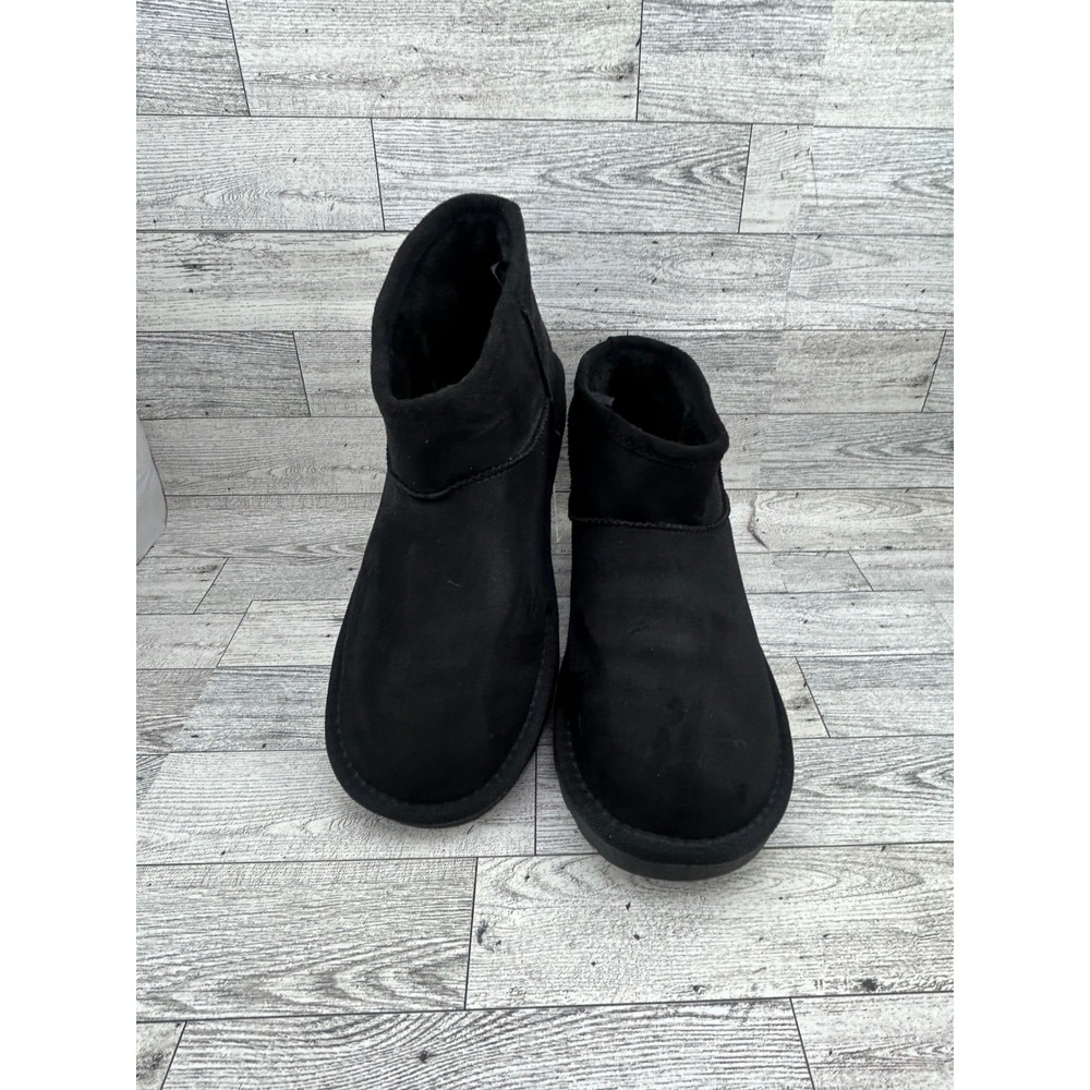 Arizona Jean Co Song Black Faux Fur Lined Ankle Boots Memory Foam Size 8M